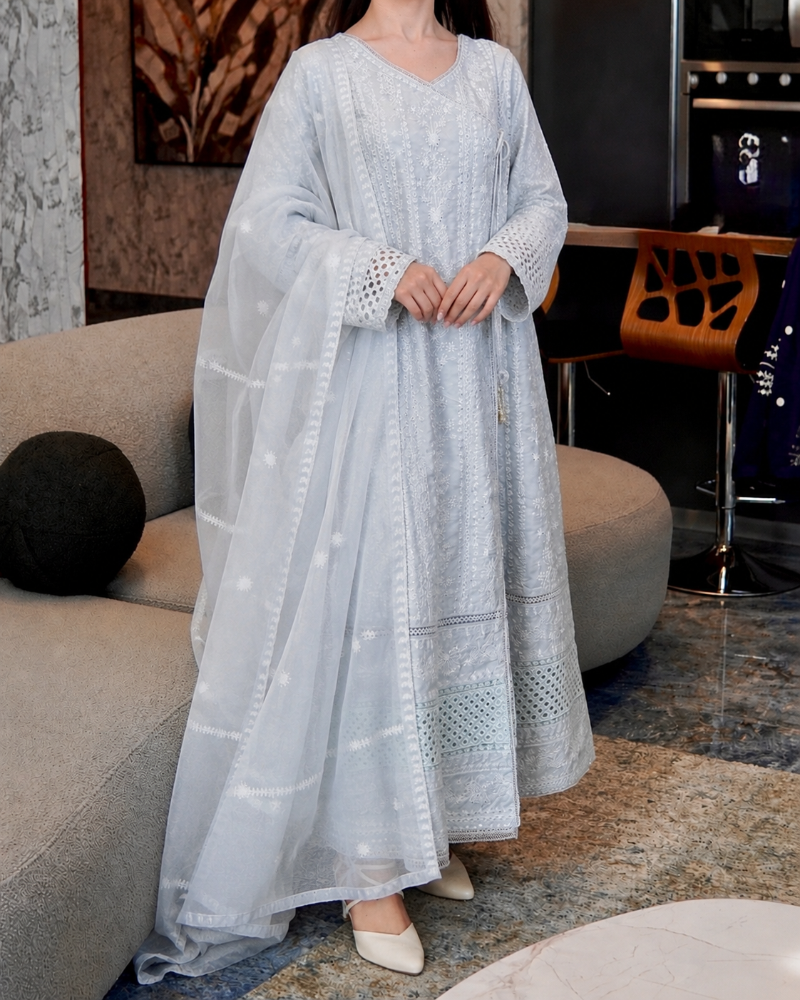 Grey Angrakha Set